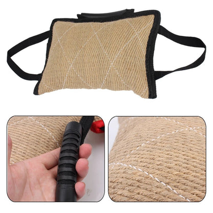 Dog Training Bite Tug Pillow Dog Training Hemp Cloth Chewing Toy Dog Bite Stick With 2 Rope Handles Dog Accessories - Furbury