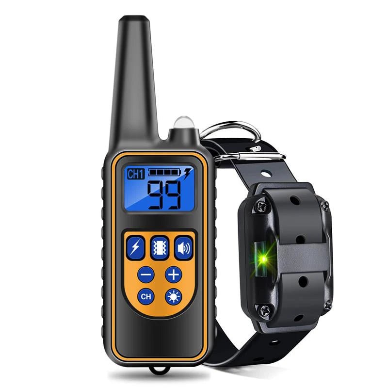 Dog Training Digital Collar Waterproof Rechargeable Remote Control Pet with LCD Display for All Size Shock Vibration Sound - Furbury