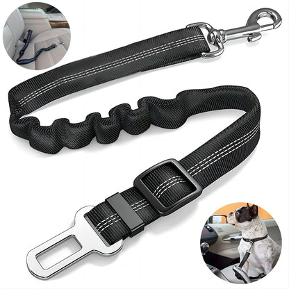 Elastic Nylon Dog Seat Belt For Small Large Dogs Adjustable Reflective Durable Lead Puppy Travel Car Safety Rope - Furbury