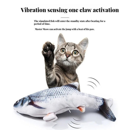 Electric Cat Toy Fish Pet Cat Toys Simulation Fish Swing Kitten Dance Fish Toy Funny Cats Chewing Playing Supplies USB Charging - Furbury