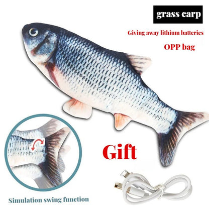 Electric Cat Toy Fish Pet Cat Toys Simulation Fish Swing Kitten Dance Fish Toy Funny Cats Chewing Playing Supplies USB Charging - Furbury