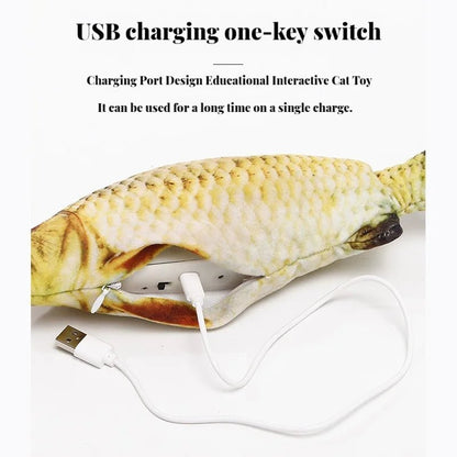 Electric Cat Toy Fish Pet Cat Toys Simulation Fish Swing Kitten Dance Fish Toy Funny Cats Chewing Playing Supplies USB Charging - Furbury