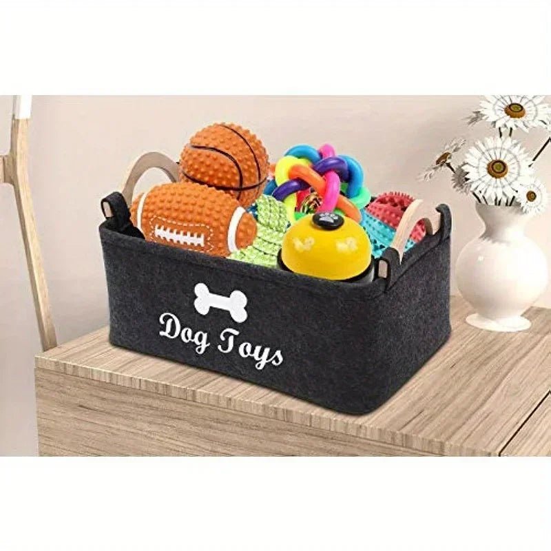 Felt pet toy box, dog toy box, storage basket box - perfect for organizing pets - Furbury