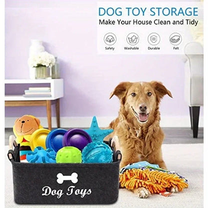 Felt pet toy box, dog toy box, storage basket box - perfect for organizing pets - Furbury