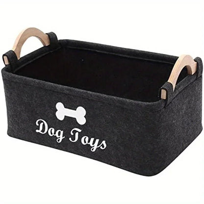 Felt pet toy box, dog toy box, storage basket box - perfect for organizing pets - Furbury