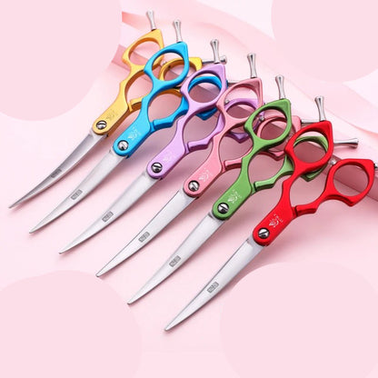 Fenice 6.0/6.5 Inch Professional Dog Grooming Scissors Curved Japan 440C Shear with High Quality Alloy Handle aseo de mascotas - Furbury