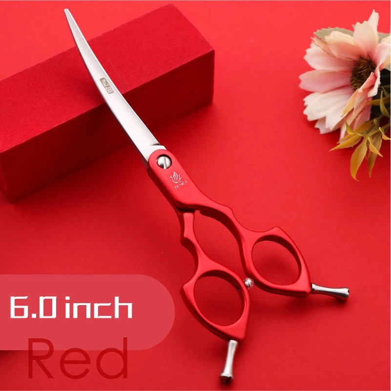 Fenice 6.0/6.5 Inch Professional Dog Grooming Scissors Curved Japan 440C Shear with High Quality Alloy Handle aseo de mascotas - Furbury