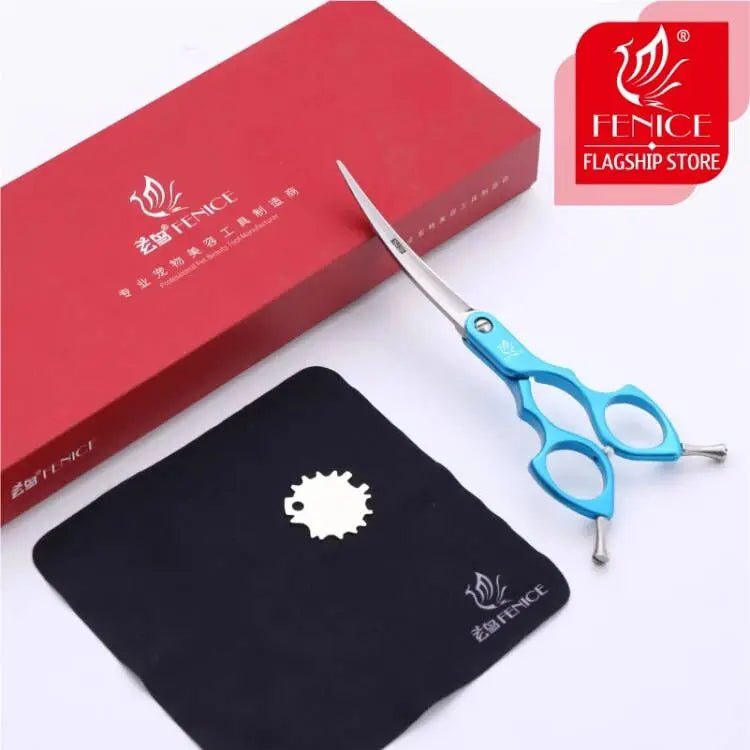 Fenice 6.0/6.5 Inch Professional Dog Grooming Scissors Curved Japan 440C Shear with High Quality Alloy Handle aseo de mascotas - Furbury