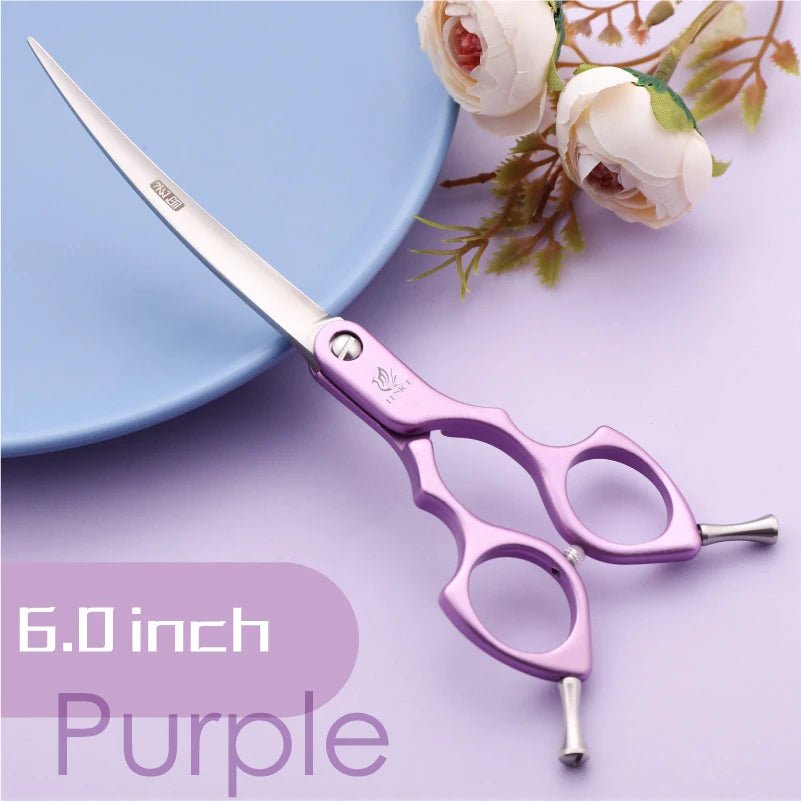 Fenice 6.0/6.5 Inch Professional Dog Grooming Scissors Curved Japan 440C Shear with High Quality Alloy Handle aseo de mascotas - Furbury