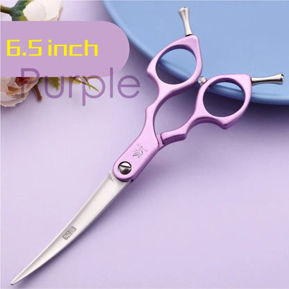 Fenice 6.0/6.5 Inch Professional Dog Grooming Scissors Curved Japan 440C Shear with High Quality Alloy Handle aseo de mascotas - Furbury