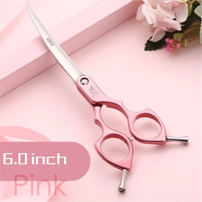 Fenice 6.0/6.5 Inch Professional Dog Grooming Scissors Curved Japan 440C Shear with High Quality Alloy Handle aseo de mascotas - Furbury