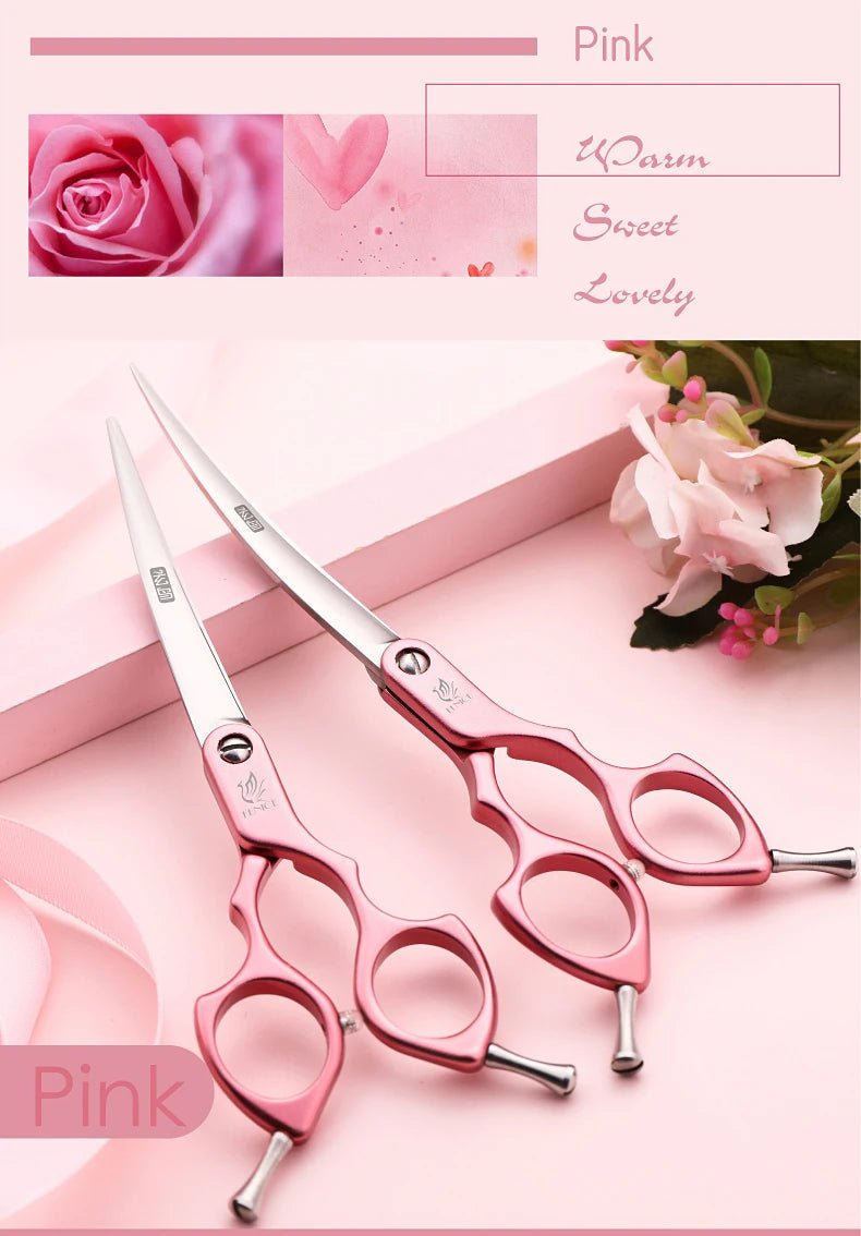 Fenice 6.0/6.5 Inch Professional Dog Grooming Scissors Curved Japan 440C Shear with High Quality Alloy Handle aseo de mascotas - Furbury