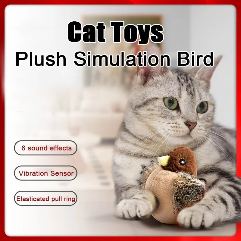 Flapping Bird Cat Toy, Interactive Flappy Bird Cat Toy Bird Toy for Cats, Simulated Chirping Bird Cat Toy, Interactive Cat Toy - Furbury