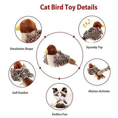 Flapping Bird Cat Toy, Interactive Flappy Bird Cat Toy Bird Toy for Cats, Simulated Chirping Bird Cat Toy, Interactive Cat Toy - Furbury