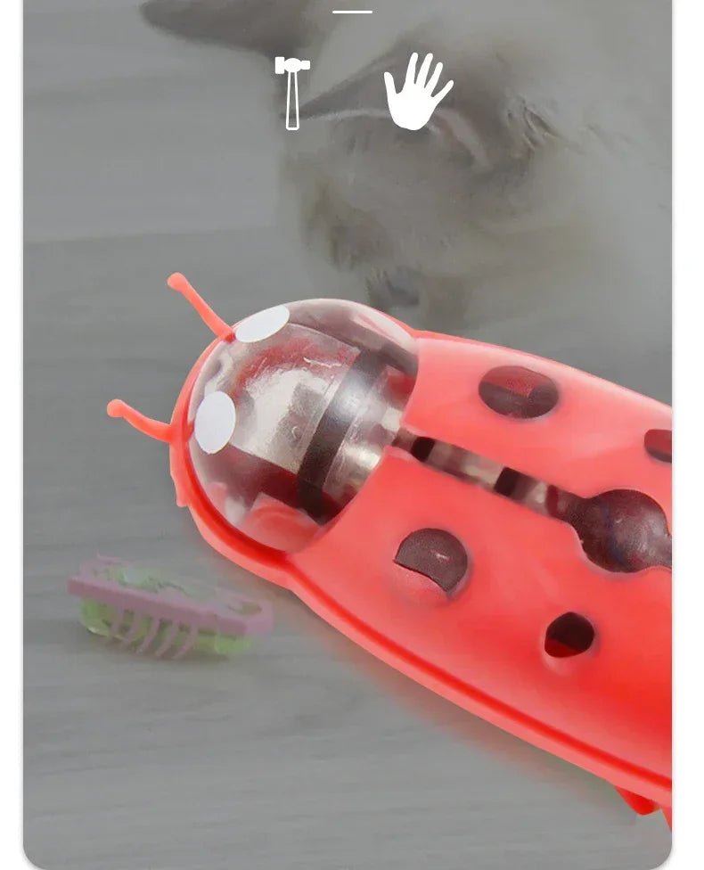 Funny Electric Bugs Catnip Toy Automatic Tunnel Mini Robot Bug Vibration Insect Toys For Cats Battery Operated Cockroach Ladybug - Furbury