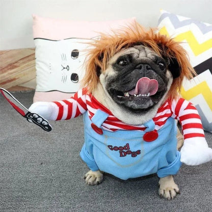 Funny Pet Puppy Clothes Halloween Pet Dog Costumes Comical Outfits Holding A Knife Set Pet Cat Dog Festival Party Clothing - Furbury