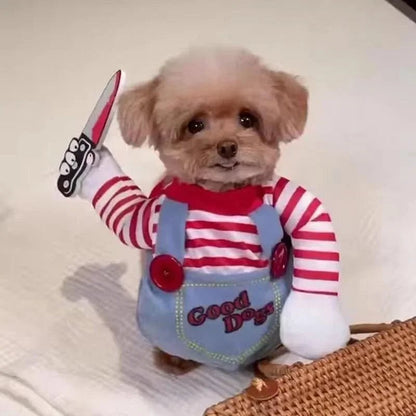 Funny Pet Puppy Clothes Halloween Pet Dog Costumes Comical Outfits Holding A Knife Set Pet Cat Dog Festival Party Clothing - Furbury