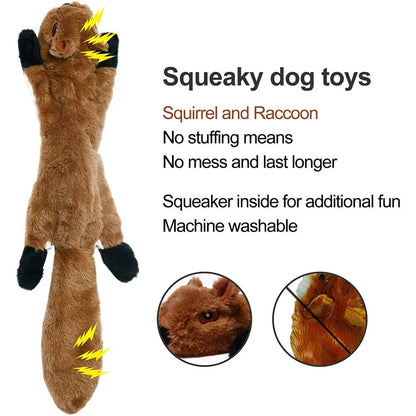 Funny Simulated Animal No Stuffing Dog Toy with Squeakers Durable Stuffingless Plush Squeaky Dog Chew Toy Crinkle Pet Squeak Toy - Furbury