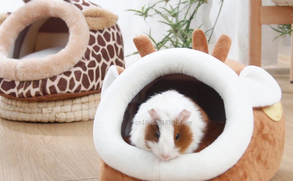 Guinea Pig Bed Hamster Soft Hideout House Small Pet Animals Warm Nest Cage for Bunny Rabbit Sugar Glider Chinchilla Hedgehog - Furbury