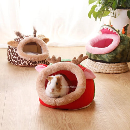 Guinea Pig Bed Hamster Soft Hideout House Small Pet Animals Warm Nest Cage for Bunny Rabbit Sugar Glider Chinchilla Hedgehog - Furbury