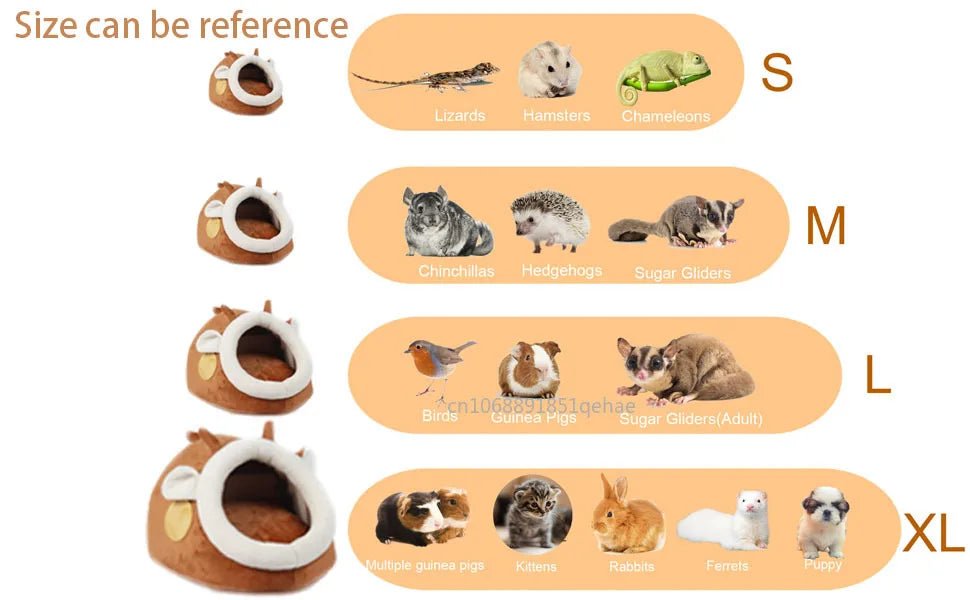 Guinea Pig Bed Hamster Soft Hideout House Small Pet Animals Warm Nest Cage for Bunny Rabbit Sugar Glider Chinchilla Hedgehog - Furbury