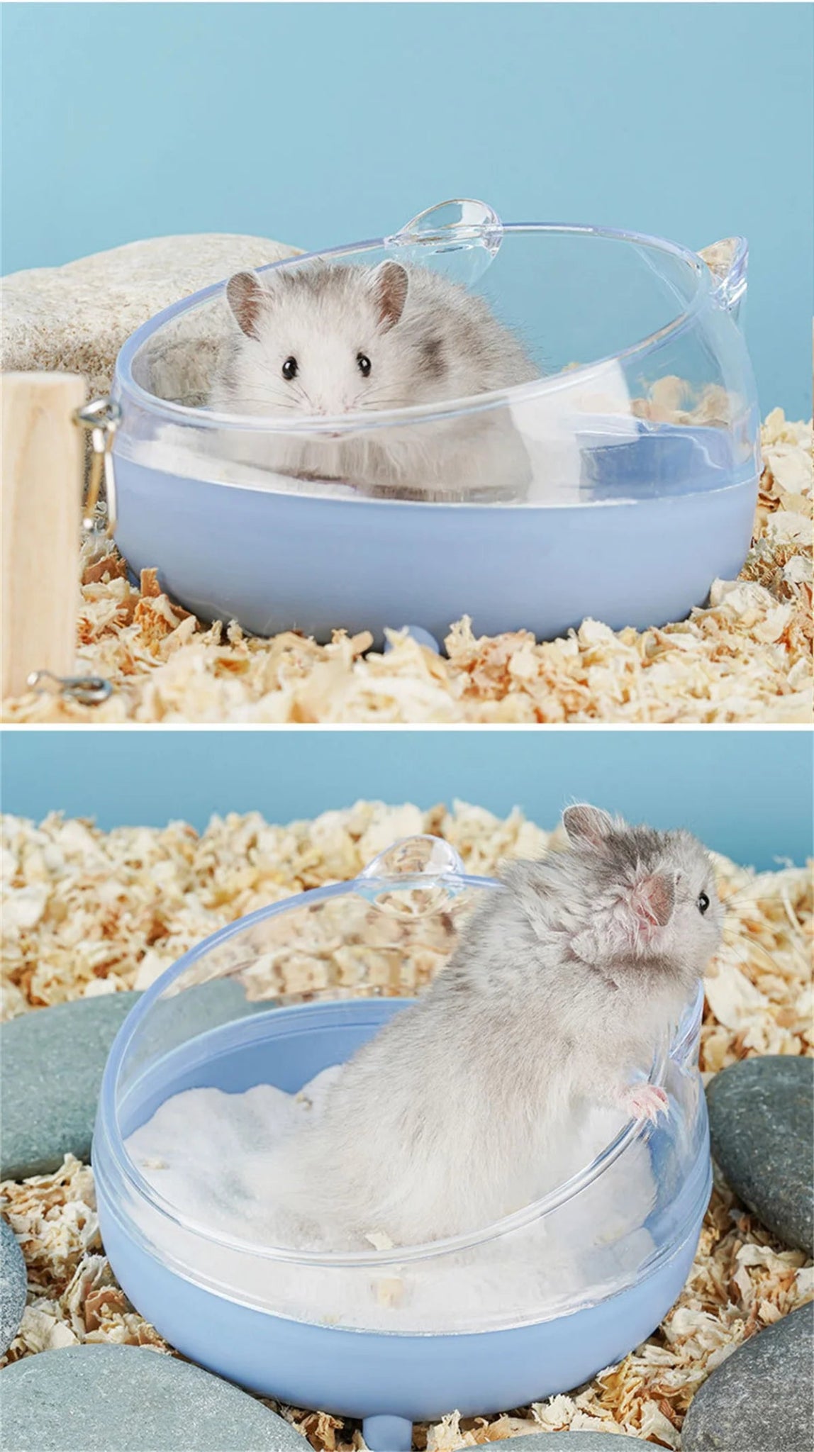 Hamster Bathroom House Sandbox Full Transparent Urine Sand Basin Golden Bear Supplies Sand Bath Container Small Pet Bathroom - Furbury