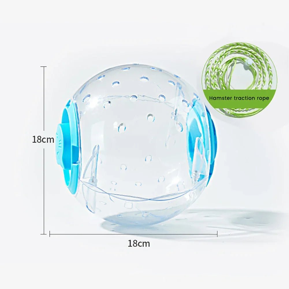 Hamster Exercise Ball Transparent Hamster Running Ball Wheel With Traction Rope For Small Animals Pet Supplies 14cm/18/cm - Furbury