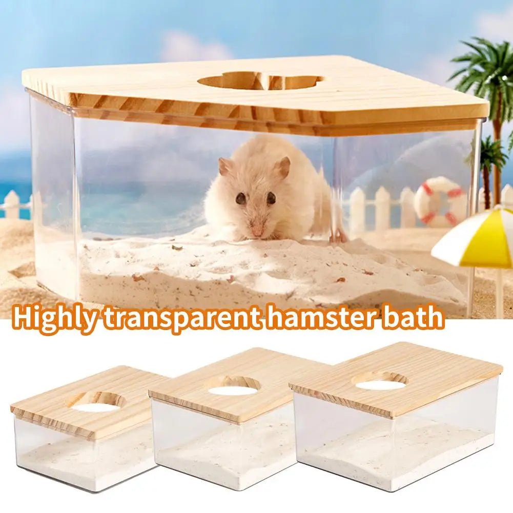 Hamster Golden Bear Sand Bath Box Acrylic Fully Transparent Large Pet Chinchilla Toilet Dual - Purpose Bath Sand Urine Sand Basin - Furbury