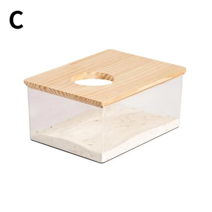 Hamster Golden Bear Sand Bath Box Acrylic Fully Transparent Large Pet Chinchilla Toilet Dual - Purpose Bath Sand Urine Sand Basin - Furbury