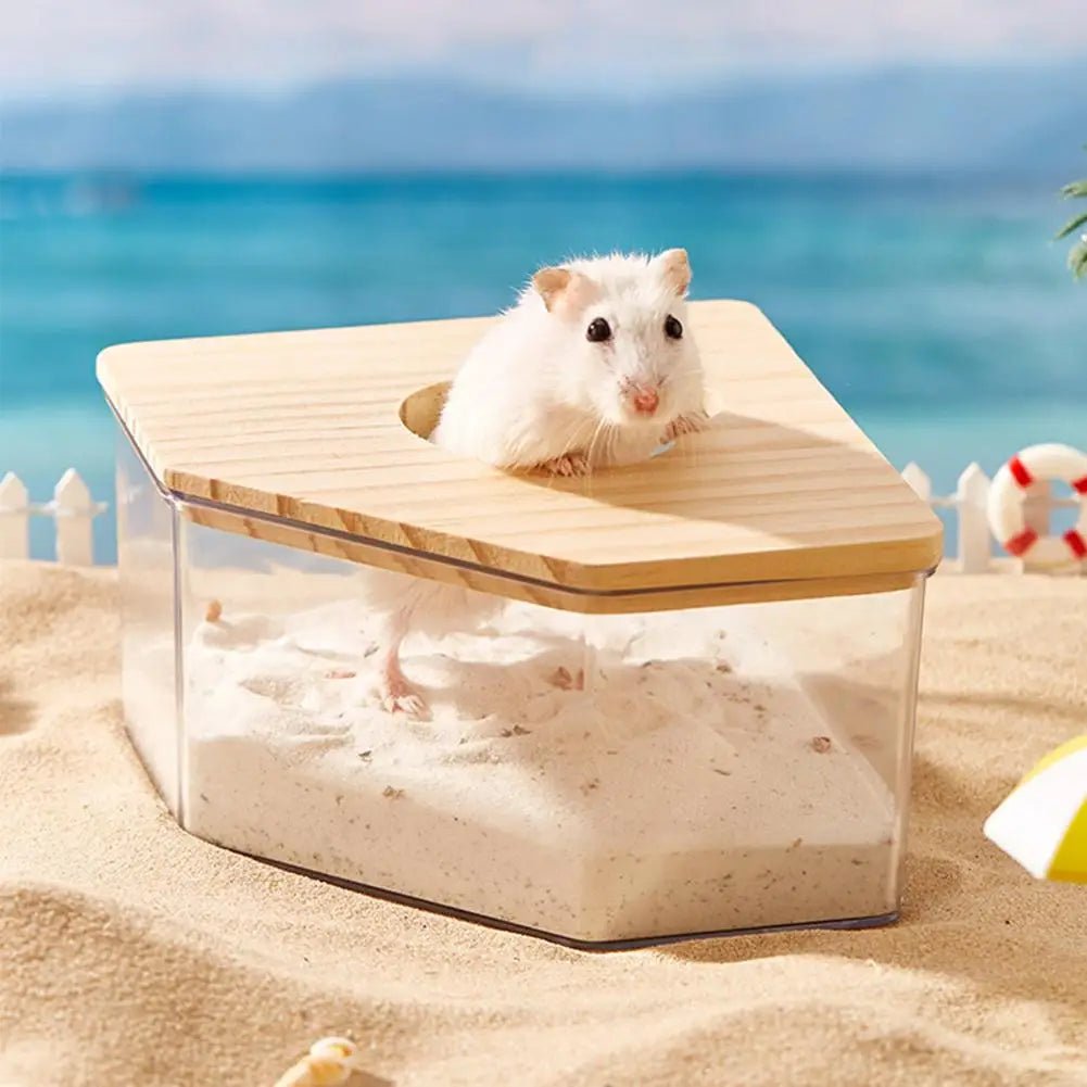 Hamster Golden Bear Sand Bath Box Acrylic Fully Transparent Large Pet Chinchilla Toilet Dual - Purpose Bath Sand Urine Sand Basin - Furbury