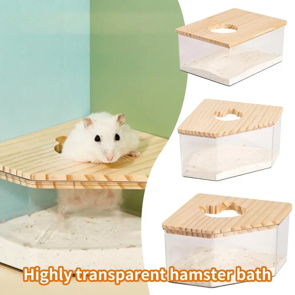 Hamster Golden Bear Sand Bath Box Acrylic Fully Transparent Large Pet Chinchilla Toilet Dual - Purpose Bath Sand Urine Sand Basin - Furbury