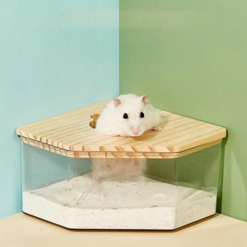 Hamster Golden Bear Sand Bath Box Acrylic Fully Transparent Large Pet Chinchilla Toilet Dual - Purpose Bath Sand Urine Sand Basin - Furbury