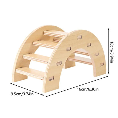 Hamster Nest Hiding House Solid Wood Small House Stair Platform Climbing Ladder Golden Bear Cage Hamster Hideout Wooden Habitat - Furbury