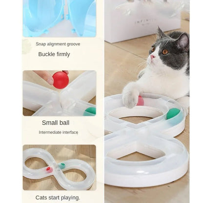 Household Cat Toy Turntable Cat Teasing Set Small Cat Tunnel Sports Stick Supplies Practice Focus Meet Nature Pet turntable - Furbury