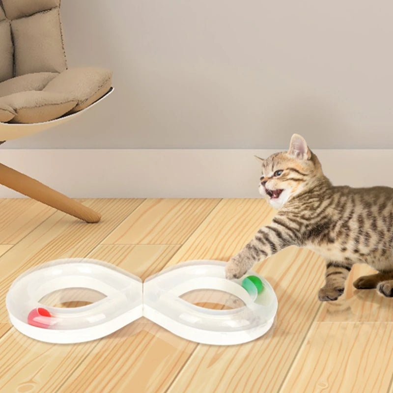 Household Cat Toy Turntable Cat Teasing Set Small Cat Tunnel Sports Stick Supplies Practice Focus Meet Nature Pet turntable - Furbury