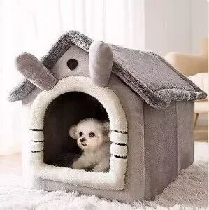 Indoor Warm Dog House Soft Pet Bed Tent House Dog Kennel Cat Bed with Removable Cushion Suitable for Small Medium Large Pets - Furbury