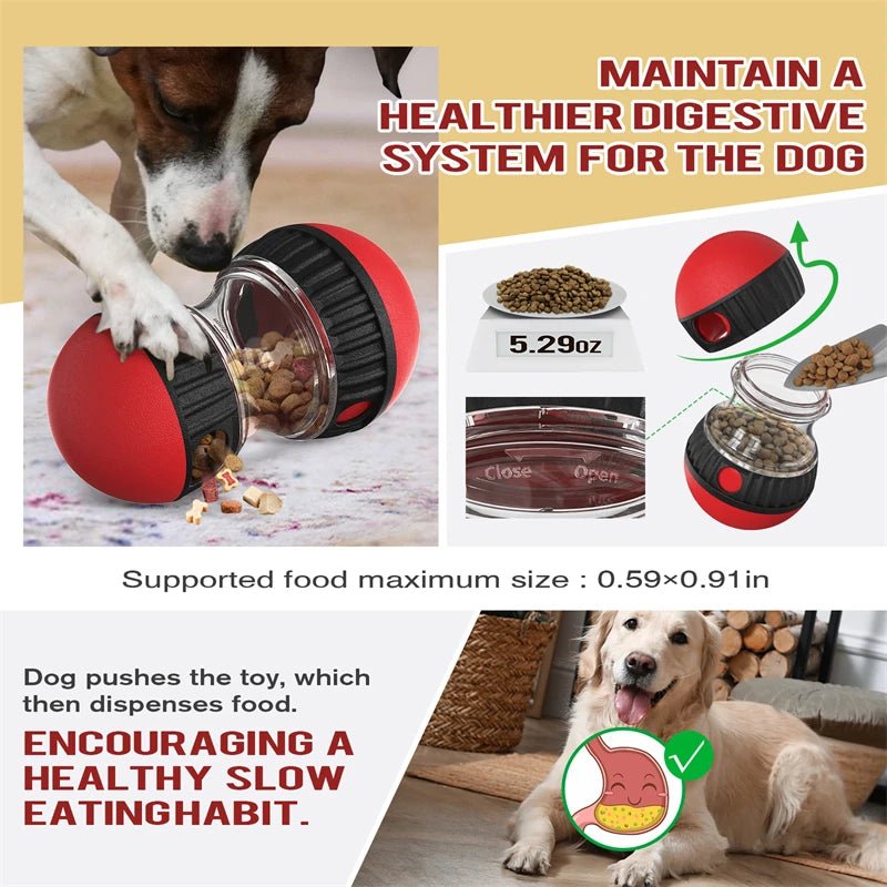 Interactive Dog Toys Puzzle Toy Ball Adjustable Food Treat Dispensing Enrichment Toys for Dogs Intelligence Rolling Ball - Furbury