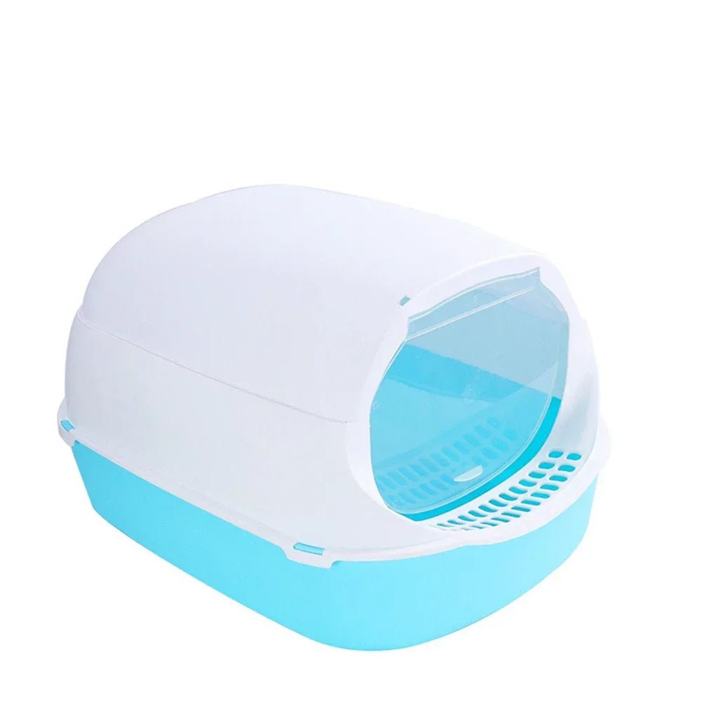 Kitty Sandbox Cat Litter Box Semi - enclosed Splashproof Cat Tray Cat Toilet Cleaning Basin Supplies Pet Toilet Kitten Tray Bedpan - Furbury