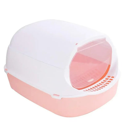 Kitty Sandbox Cat Litter Box Semi - enclosed Splashproof Cat Tray Cat Toilet Cleaning Basin Supplies Pet Toilet Kitten Tray Bedpan - Furbury