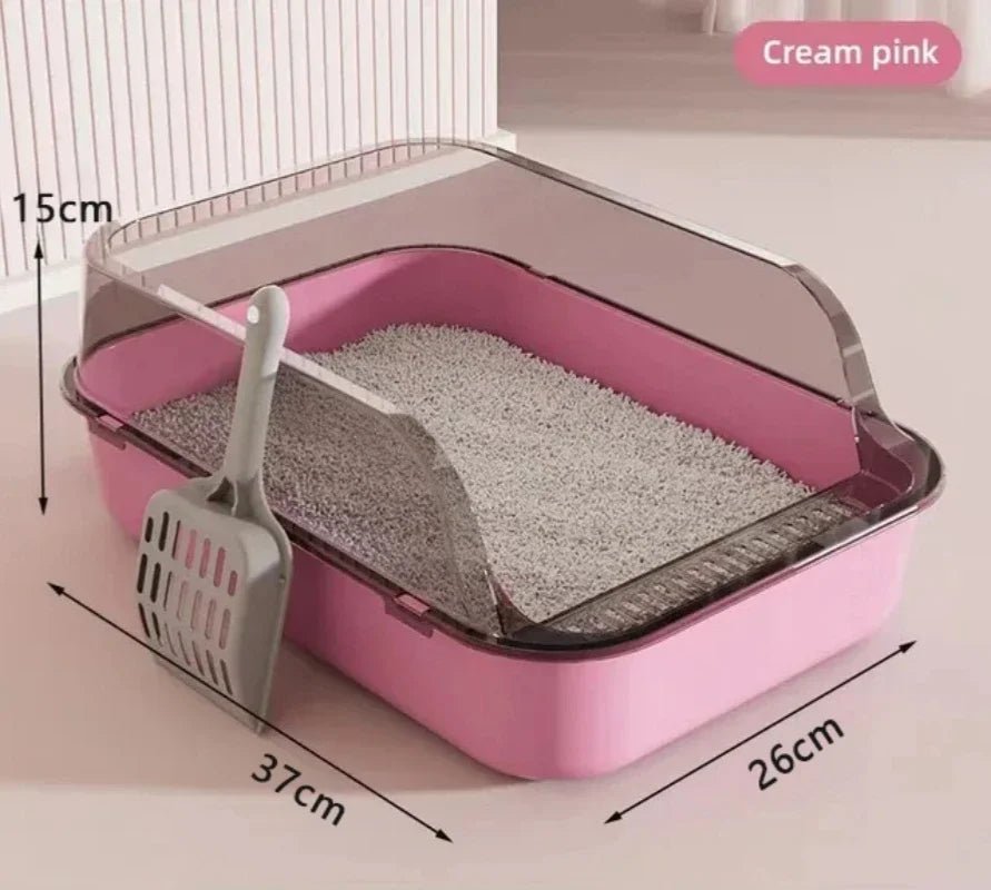 Kitty Sandbox Cat Litter Box Semi - enclosed Splashproof Cat Tray Cat Toilet Cleaning Basin Supplies Pet Toilet Kitten Tray Bedpan - Furbury