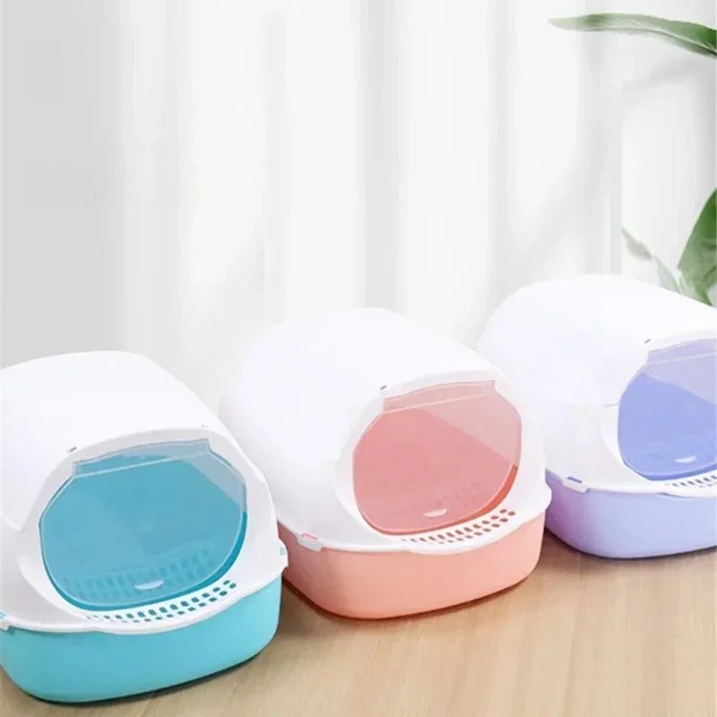 Kitty Sandbox Cat Litter Box Semi - enclosed Splashproof Cat Tray Cat Toilet Cleaning Basin Supplies Pet Toilet Kitten Tray Bedpan - Furbury