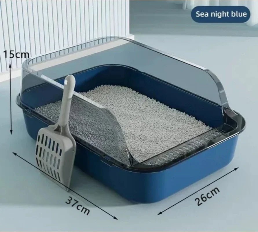 Kitty Sandbox Cat Litter Box Semi - enclosed Splashproof Cat Tray Cat Toilet Cleaning Basin Supplies Pet Toilet Kitten Tray Bedpan - Furbury