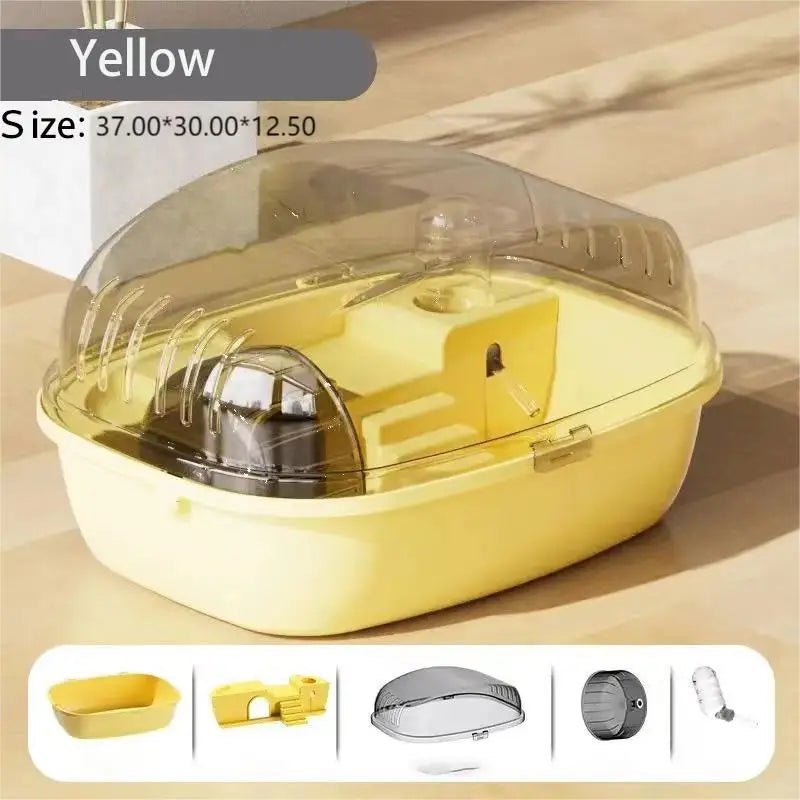 Large Hamster Cage Ventilation Openable Top Transparent Hamster Habitat House for Bunny Gerbils Hedgehog Mice Small Animals - Furbury