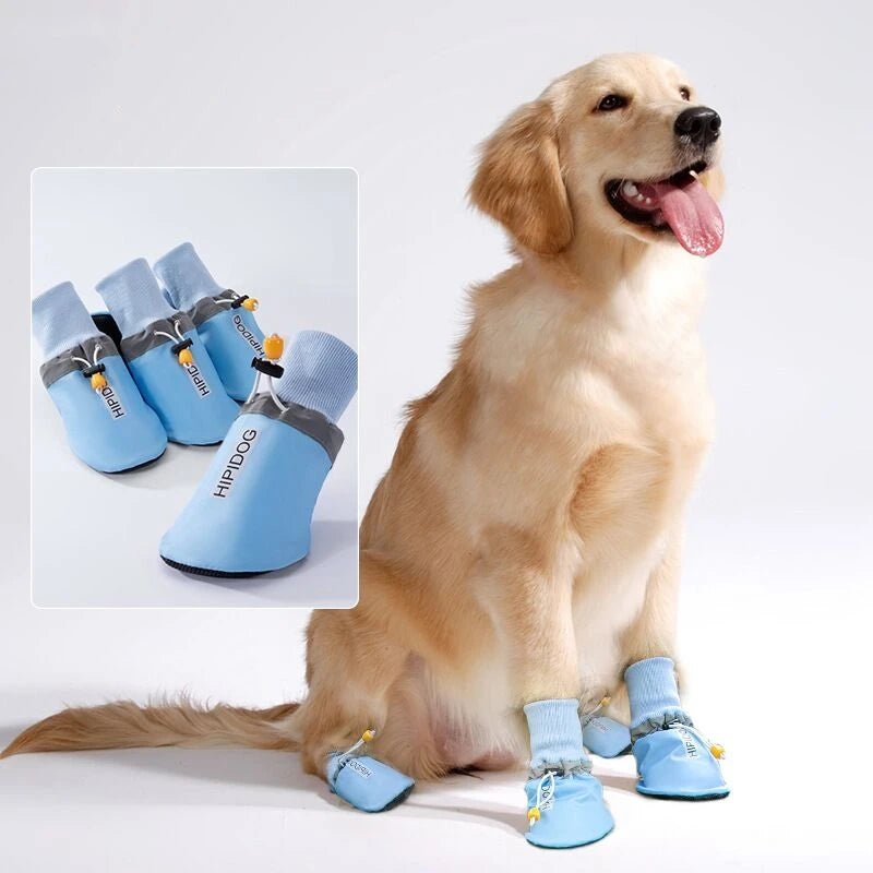 Large Pet Dogs Shoes WaterproofAnti - Slip Rubber Shoes for Pet Dogs, Waterproof Rain Shoes, Outdoor Footwear, 4pcs Socks - Furbury