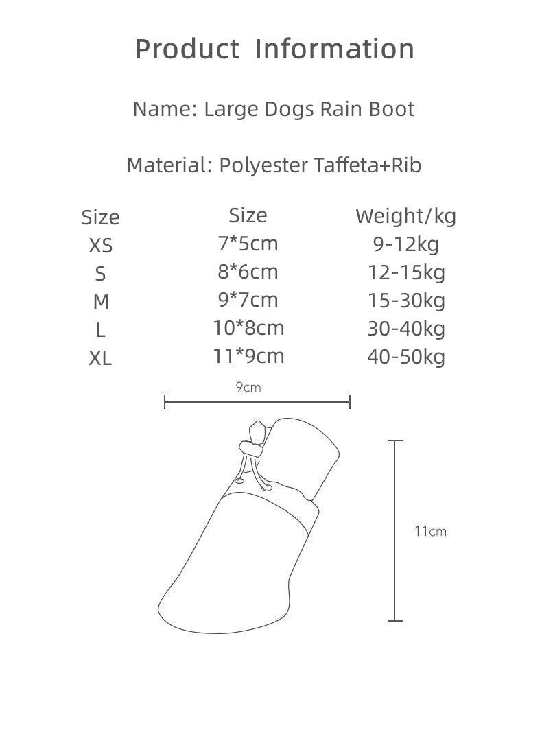 Large Pet Dogs Shoes WaterproofAnti - Slip Rubber Shoes for Pet Dogs, Waterproof Rain Shoes, Outdoor Footwear, 4pcs Socks - Furbury