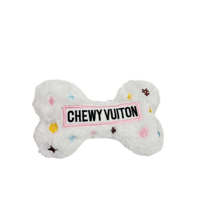 Luxury Fancy Pet Toy Bone Shaped Chew Toy Interactive Dog Supplies Squeaker Squeaky Plush Molar Toy Small Dogs Cats Product - Furbury