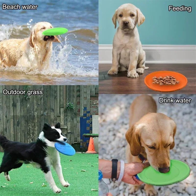 Multicolor Frisbeed Dog Toy Fashion Pet Dog Silicone Game Flying Discs Trainning Interactive Toys Pet Supplies Flying Disc - Furbury