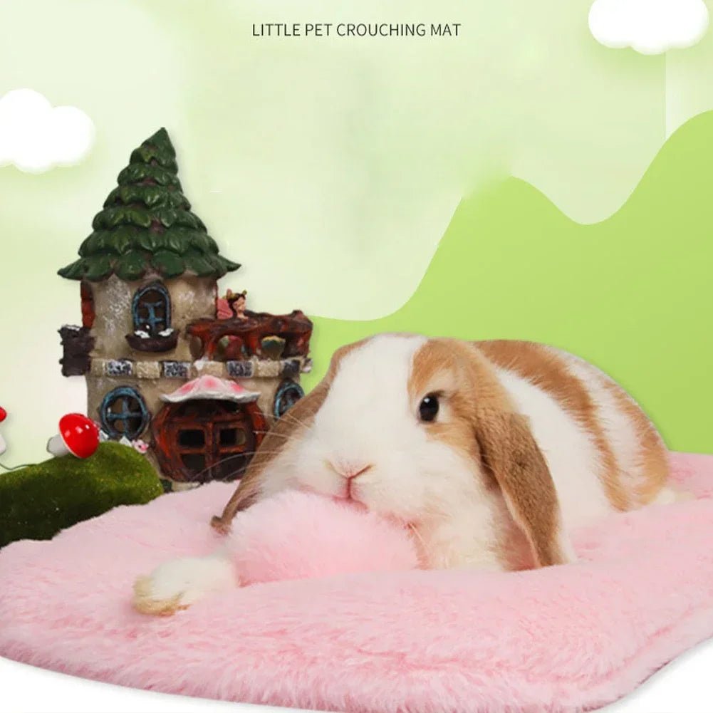 New Hamster Nest Cute Bunn Tail Sleeping Mat Plush Soft Cotton Nest Pad Rabbit Dragon Cat Dutch Pig Bed Warm House Pet Supplies - Furbury