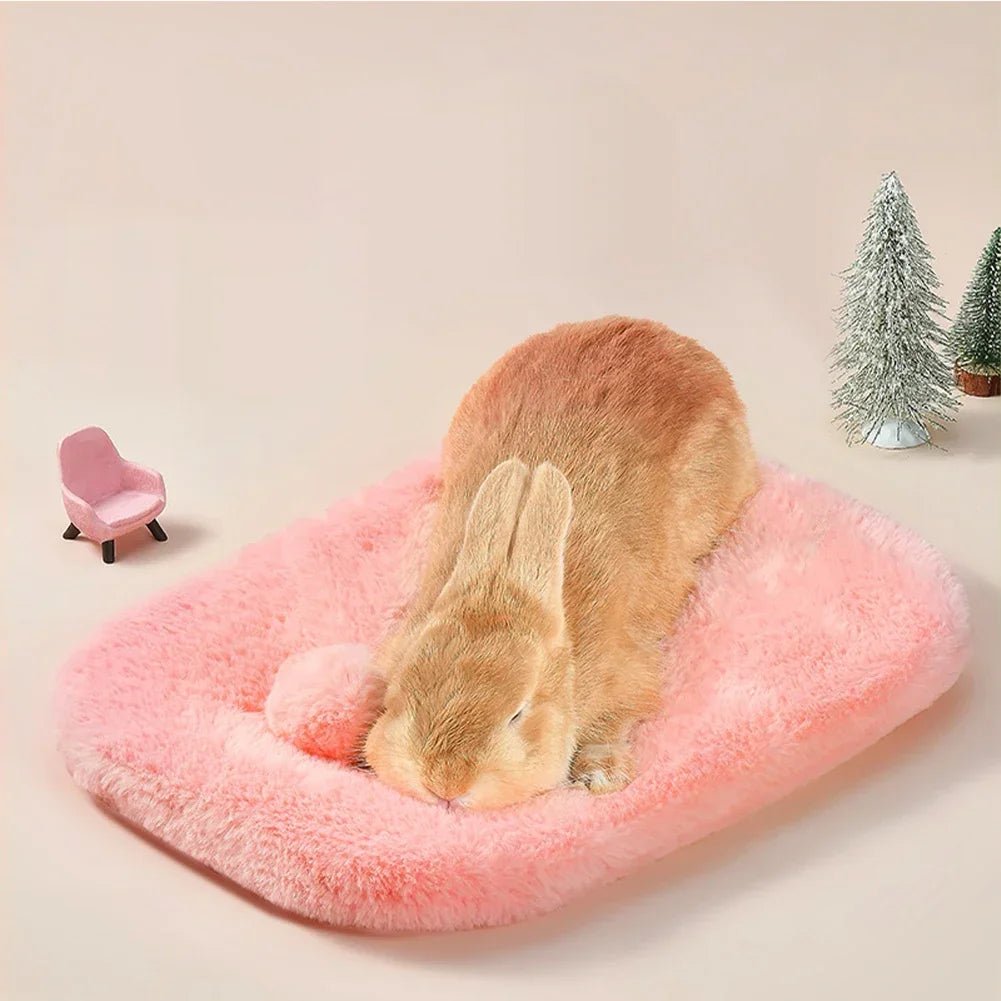 New Hamster Nest Cute Bunn Tail Sleeping Mat Plush Soft Cotton Nest Pad Rabbit Dragon Cat Dutch Pig Bed Warm House Pet Supplies - Furbury