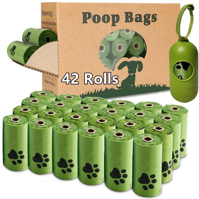 New Pet Biodegradable Trash Bag Dog Poop Bags Bulk Biobase Scented Poo Bag Degradable Cat Waste Bags Dog Poop Dispenser Gifts - Furbury